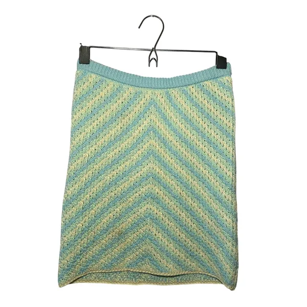 NWT For Love and Lemons Blue Cream Knit Corinna Mini Skirt Women's size Small - Image 2
