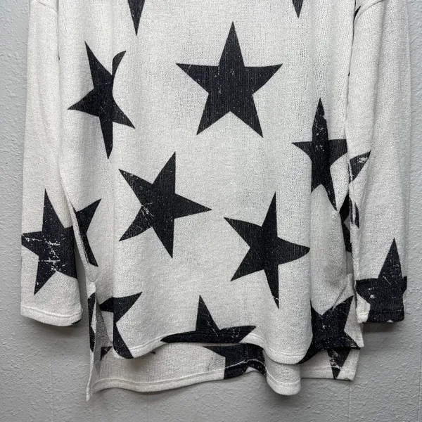 Altar'd State Star Print Knit Sweater Womens Small Stretch Oversized Patriotic - Image 5