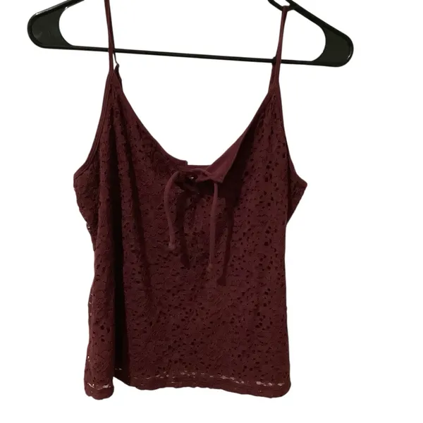 Hollister Lace-Up Maroon Fully lined Camisole - Image 4