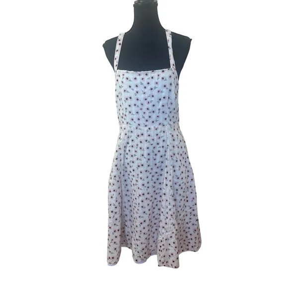 Hutch White Daisy Floral Midi Dress SIZE 0 Apron Designer Cottage Sundress $370 - Image 9