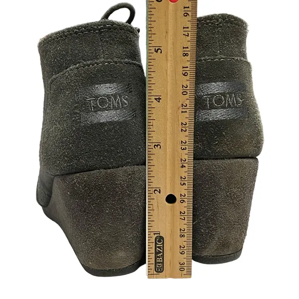 Toms Suede Desert Wedge Bootie Dark Gray Size 6.5‎ - Image 7