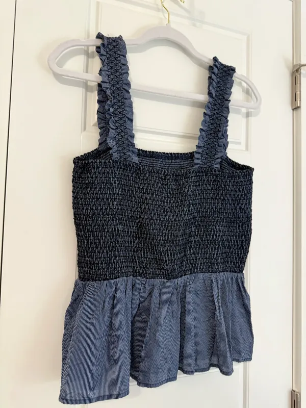 DO+BE Blue Top Tank Smocked  - Image 2