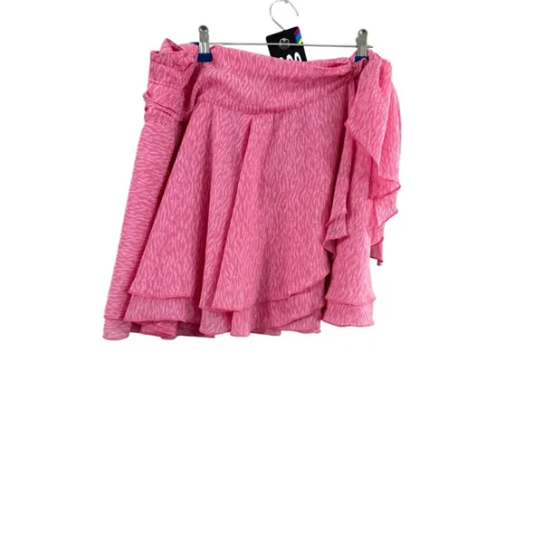 Aerie Pink Tiered Ruffle Mini Skirt Women's Size Large - Image 10