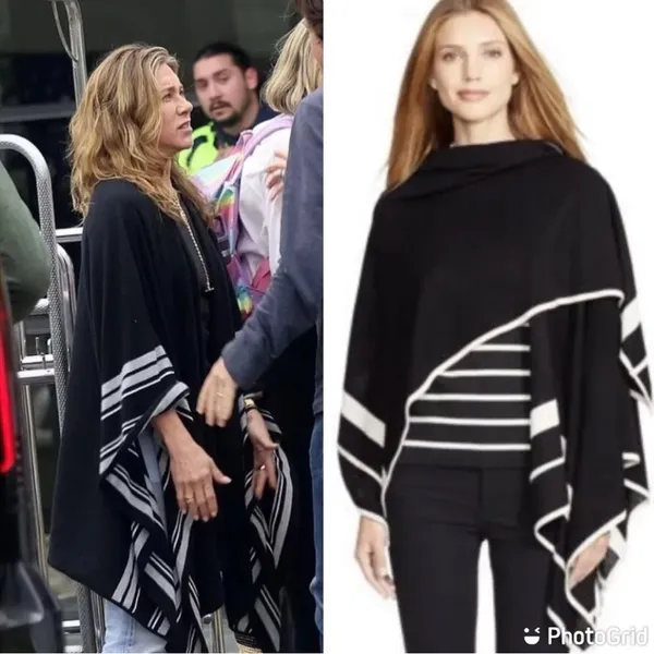 Ralph Lauren Ruana Wrap S/M‎ Black Sweater Cape Wrap Retails $285 - Image 6