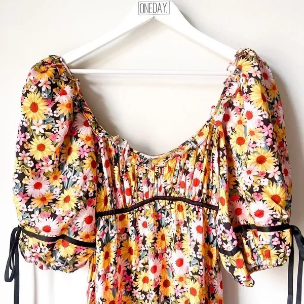 New For Love & Lemons Sylvia Puff Sleeve Mini Dress Size S - Image 9