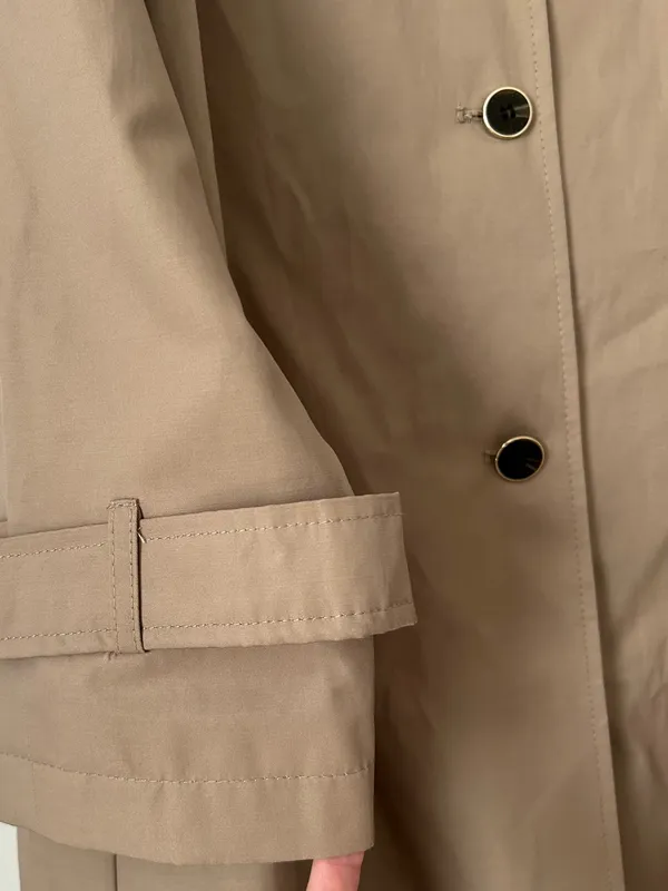 Via Spiga Single Breasted Button Down Classic Trench Coat Tan Size M - Image 4