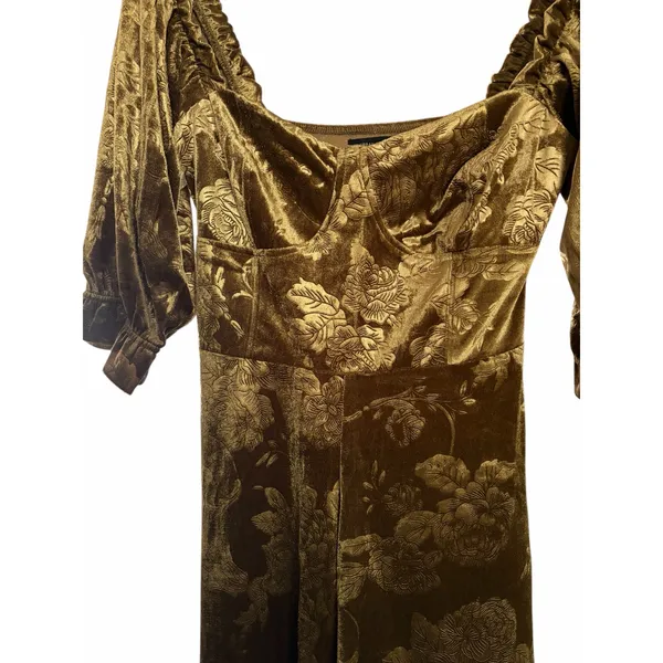 Urban Outfitters Barbaro Velvety Golden Playsuit Romper size Med NEW - Image 6