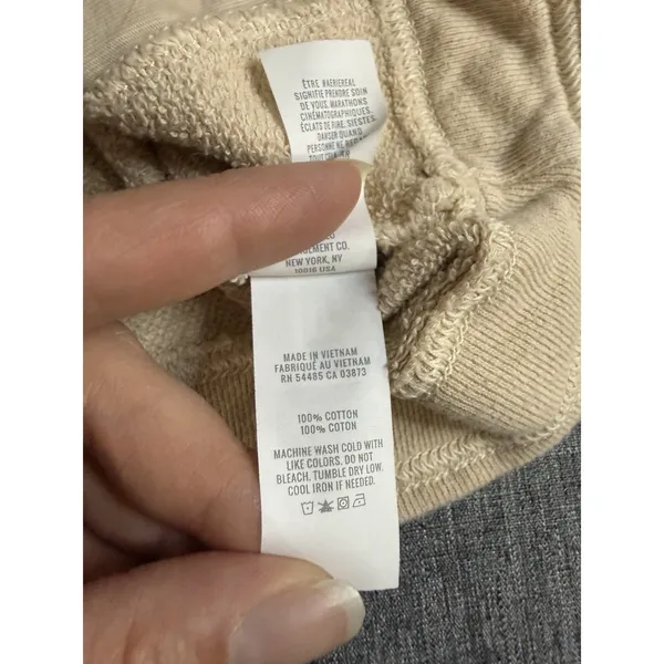 Aerie Women's Beige Henley Pullover Hoodie Oversize Sz M - Image 6