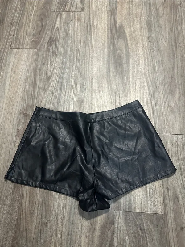 Victoria's Secret Black, Faux Leather Short Shorts - Image 6