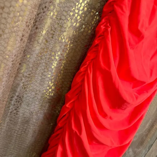 Tiger‎ Mist Neon Coral Amazon Plunging Ruched Halter Dress Small NWT Flawed - Image 3