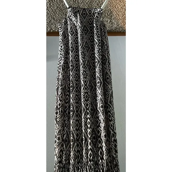 VLD‎ Women's Black And White Geometric Design sleeveless maxi dress size Large - Image 7