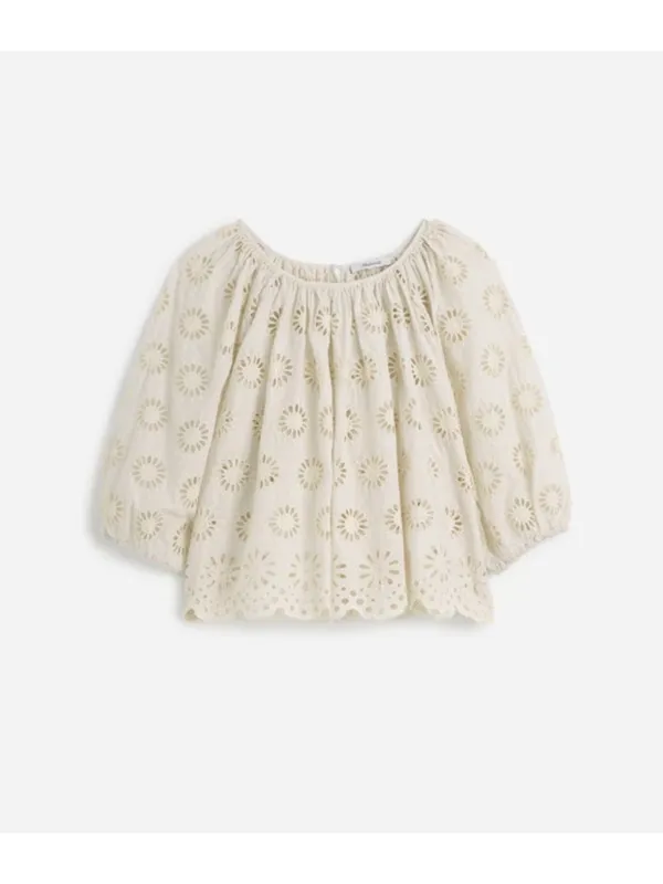 NWT Madewell Embroidered Shirred Puff-Sleeve Top - Size: Small - Image 2