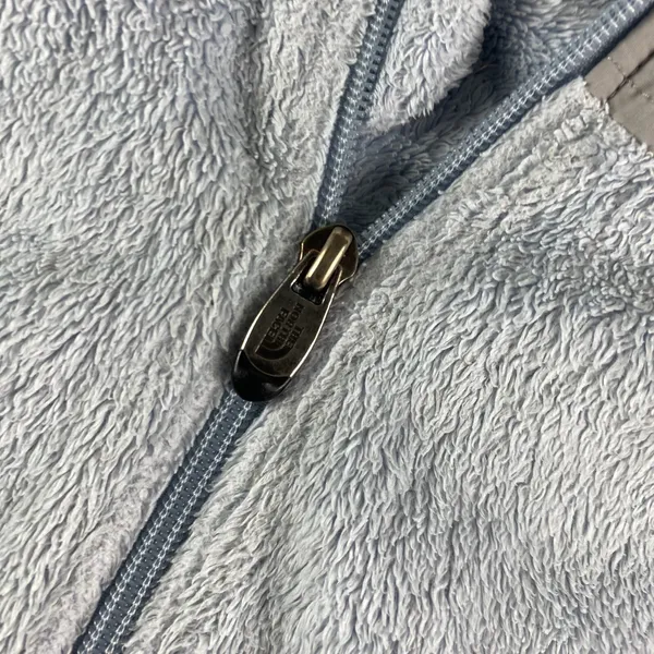 North Face‎ Jacket Girls Large Blue Fuzzy Hooded Full Zip Fleece Denali YOUTH - Image 5