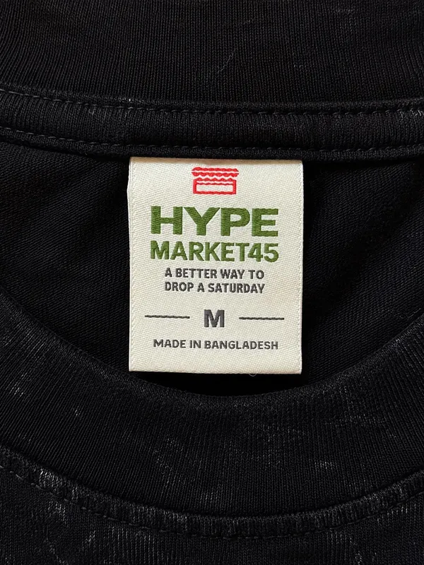 Hype Market45 Black Acid Wash Studded T-Shirt – Men’s - Image 5
