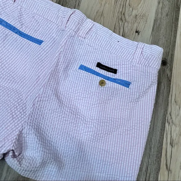 The Brighton Seersucker Chino Short in Pink Stripe by Southern Marsh s… - Image 7