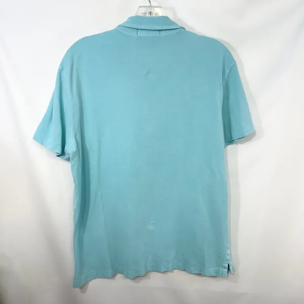 Polo Ralph Lauren Men Medium Polo Shirt Light Blue Yellow Pony Short Sleeve 1520 - Image 9