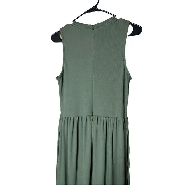 Cider‎ Solid Green Sleeveless Wide Leg Jumpsuit - Image 8