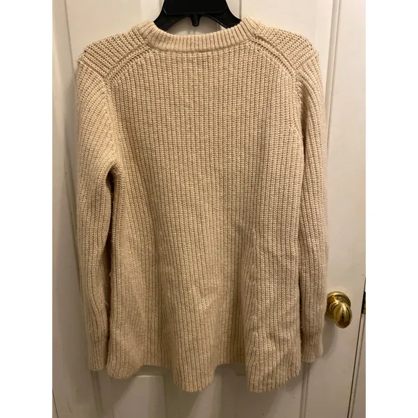 Athleta Hawthorn Textured Crew Sweater Women's Large Merino Wool Blend Coconut - Image 3
