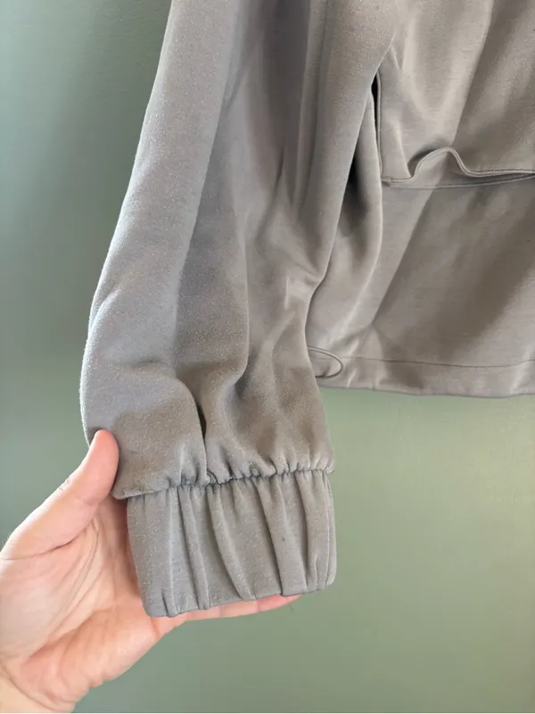 Yogalicious Light Gray Utility Jacket with Front Flap Pockets - Image 3