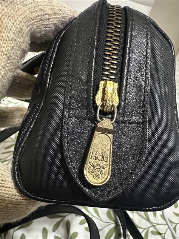 MCM Black Mini Bag in Viseto Coated Canvas - Image 12