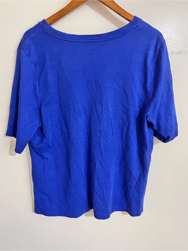 Isaac Mizrahi Live Women Top Plus Size 1X Essentials Pima Cotton Blue T-shirt - Image 5