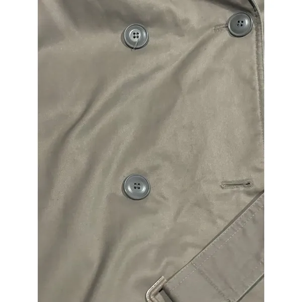 John Weitz Trench Coat Womens Size 14‎ Beige 90s Shoulder Pads - Image 7