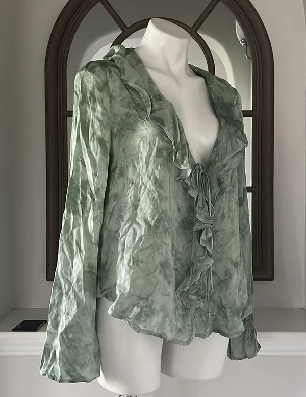 Free People New Women’s Lyocell Tie Front Blouse, Size M New w/Tag Retail $128 - Image 10