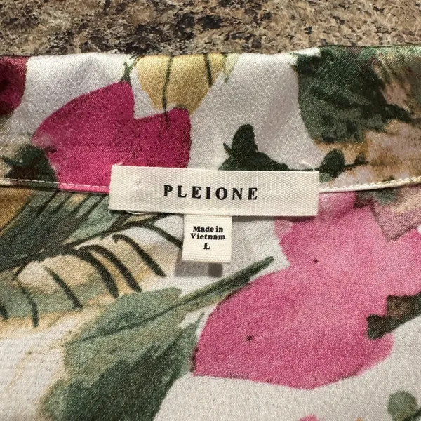 Floral Crop Top Tie Front Tropical Resort Vacation Beach Boho Romantic Spring L - Image 4