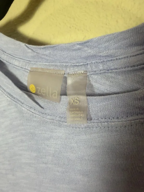 Zella Relaxed Washed 2.0 Long Sleeve Slub Tee Light Blue Lilac Colorway Size XS - Image 4