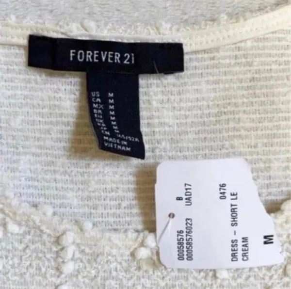 Forever 21 NWT Cream beaded dress sz M - Image 2