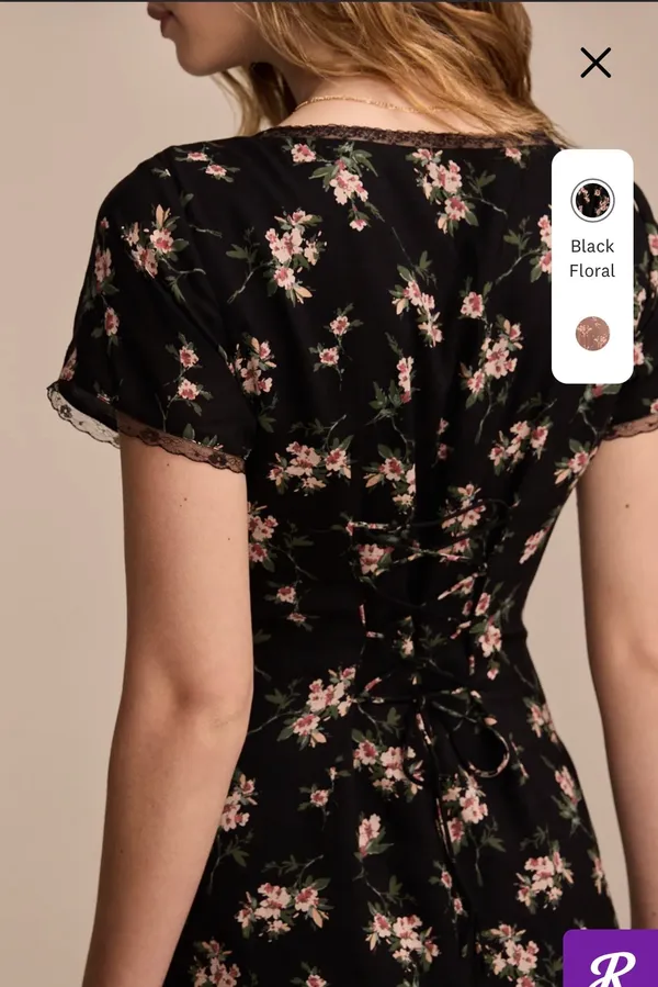 Lucky Brand Floral Lace Trimmed Midi Dress - Image 2