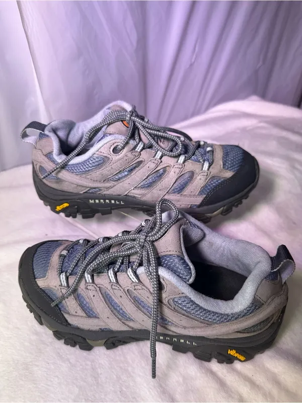 Merrell Gray and Blue Trail Hiking Sneakers - Image 3