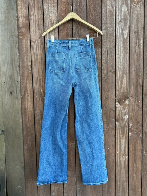 Free Assembly Medium Acid Wash Wide Leg High Rise Jeans - Image 5
