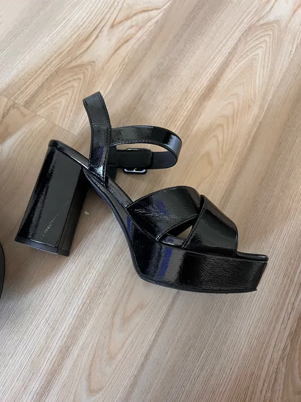 Jeffrey Campbell Amma Patent Platform Block Heel Sandals - Image 7