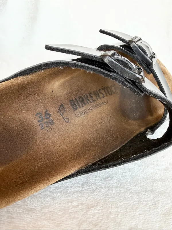 Birkenstock Arizona Birko-Flor Black Patent Sandals Women’s US 5 Regular - Image 11