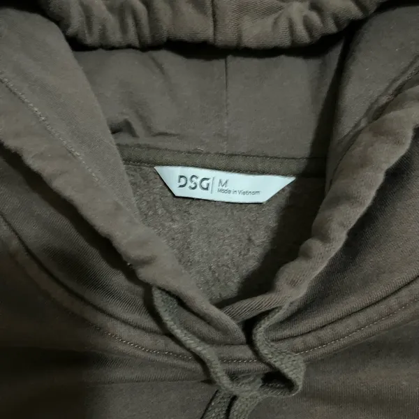 DSG Classic Fleece Hoodie Sweatshirt Brown Sz M - Image 5