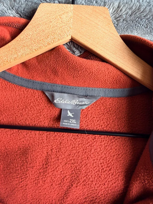 Eddie Bauer Men's Quarter Zip Fleece Pullover, Burnt Orange - Image 4