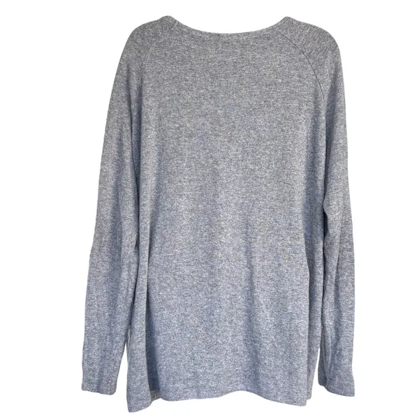 Brandy Melville Wool Blend Sweater One Size Gray‎ Oversized Made in Italy Deep V - Image 2