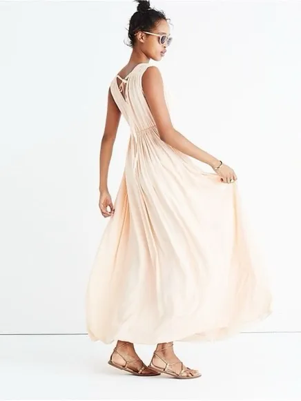 Madewell magnolia Tie Back Maxi dress - Image 15