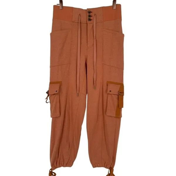 Free People Women's‎ Semi Charmed Cargo Jogger Pants Orange Size XS Activewear - Image 4