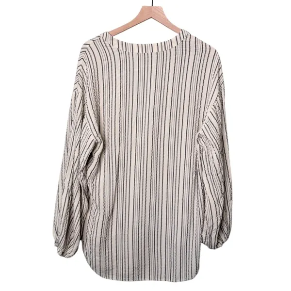 Free People Rhythm Of The Night Striped Tunic Top Ivory Black Women’s Size Small - Image 6