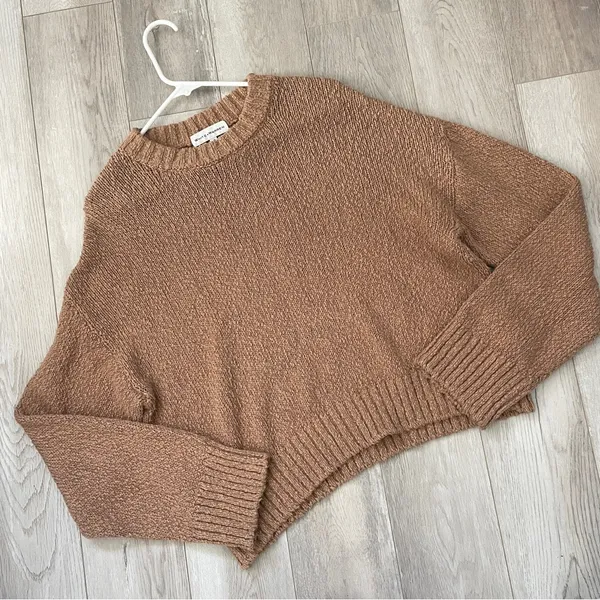 White + Warren Sweater cotton slub easy crewneck womens Brown (small) minimalist - Image 8