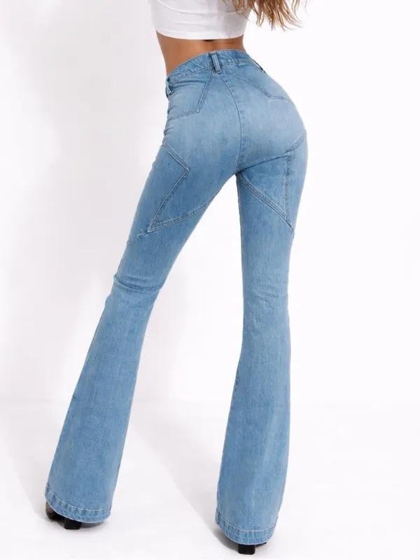 Revice Denim Women’s Venus Flares High Waist Star Rear Flared Jeans in Eclipse Wash 27 - Image 2