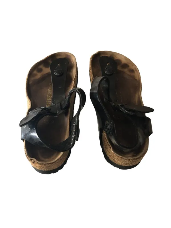 Birkenstock Kairo Thong Sandals Black Patent 36 Women's Size 5 - Image 5