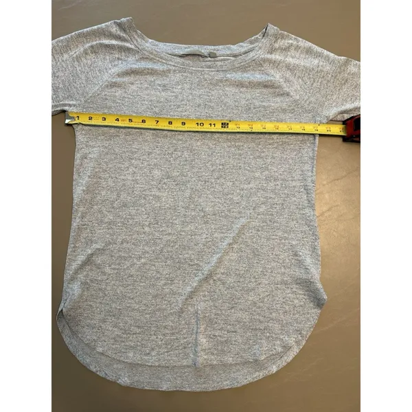 Athleta Pose Top Women’s Marl Grey Long Sleeve Heather Tunic High Low Hem Medium - Image 6