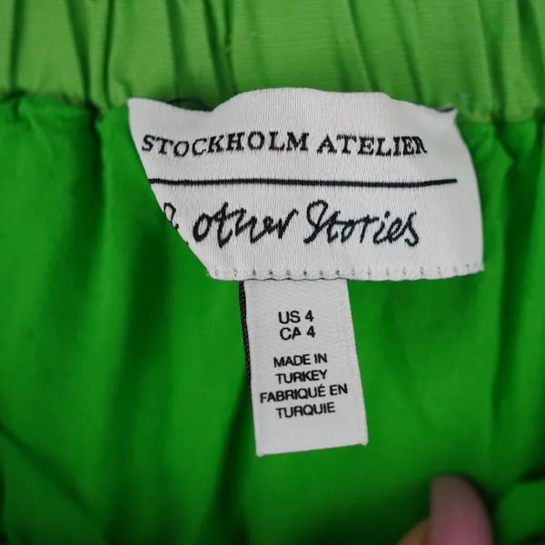 Stockholm‎ Atelier X Other Stories Women Green A-Line Midi Skirt Size 4 - Image 7
