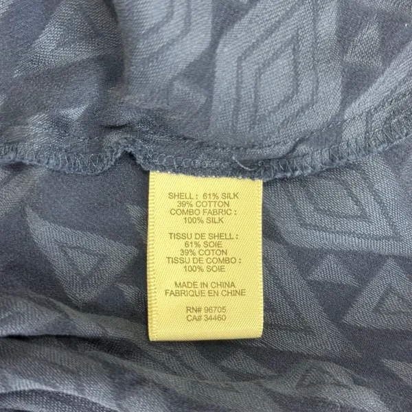 Rebecca Taylor Navy Blue Diamond Embroidered Tank Top Size 4 Silk Cotton - Image 6