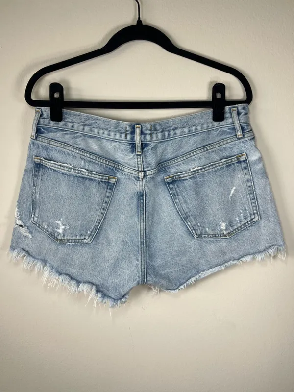 Agolde Parker Vintage Cut-Off Jean Shorts Swapmeet Light Wash Distressed Size 30 - Image 8