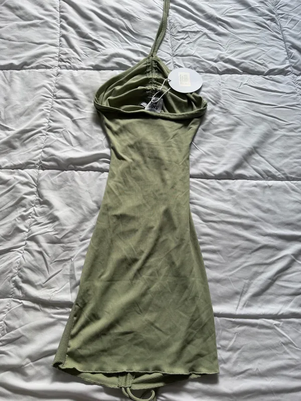 Princess Polly Sage Mini Dress - Image 4