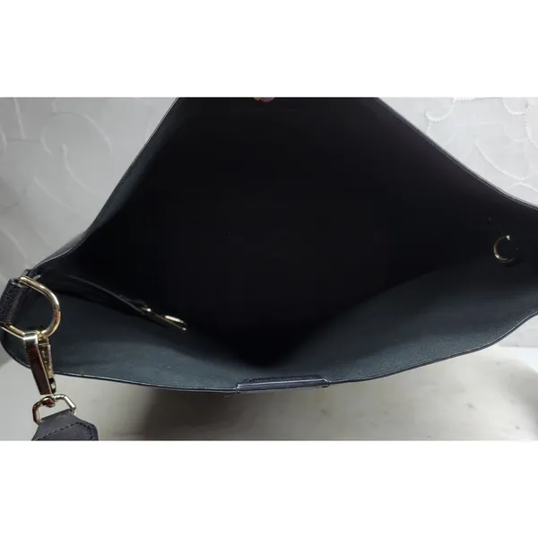 Leatherology Leather Crossbody Shoulder Purse Bag Black Gold Hardware Strap - Image 6